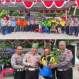 Polantas Karib Tebar Berkah Bersama Ojol, Bagikan Helm SNI hingga Bibit Pohon