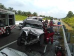PJR Ditlantas Polda Riau Gerak Cepat Tangani Laka Lantas Ganda di Tol Permai, Satu Orang Meninggal Dunia
