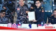 Tim Gabungan TNI AL Gagalkan Penyelundupan Ribuan Kosmetik ilegal asal Malaysia