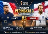 Perebutan  Peringkat Ketiga Prancis Vs Inggris, Catat Jadwalnya
