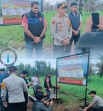 Kapolres Pelalawan Turun Langsung Pasang Plang  Peringatan di Areal Bekas Karhutla