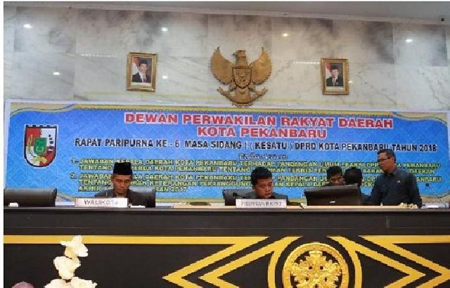 DPRD Pekanbaru Gelar Rapat Paripurna Sampaikan Jawaban Kepala Daerah Terhadap Pandangan Umum Fraksi